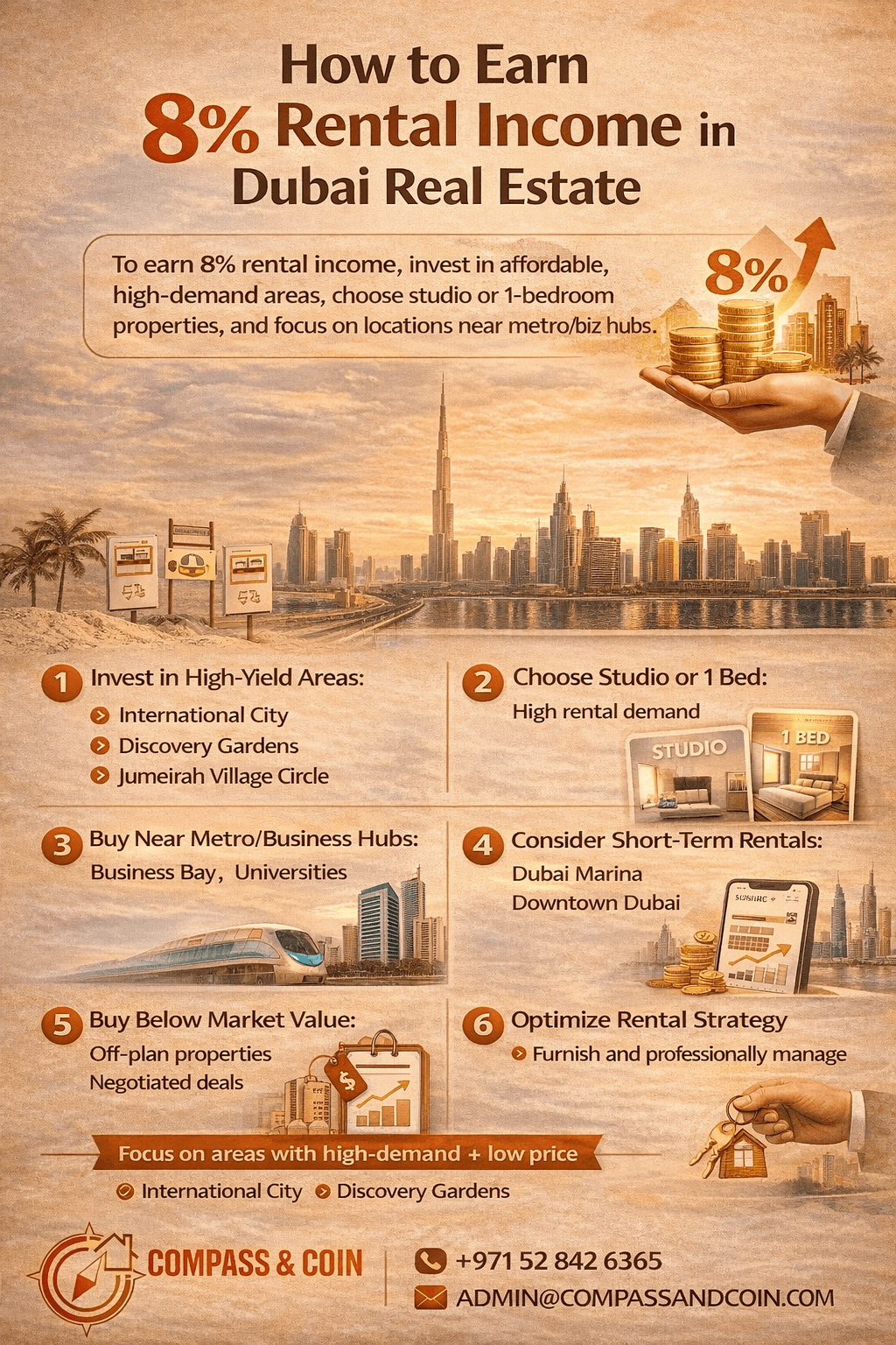 💰 How to Earn 8% Rental Income in Dubai Real Estate